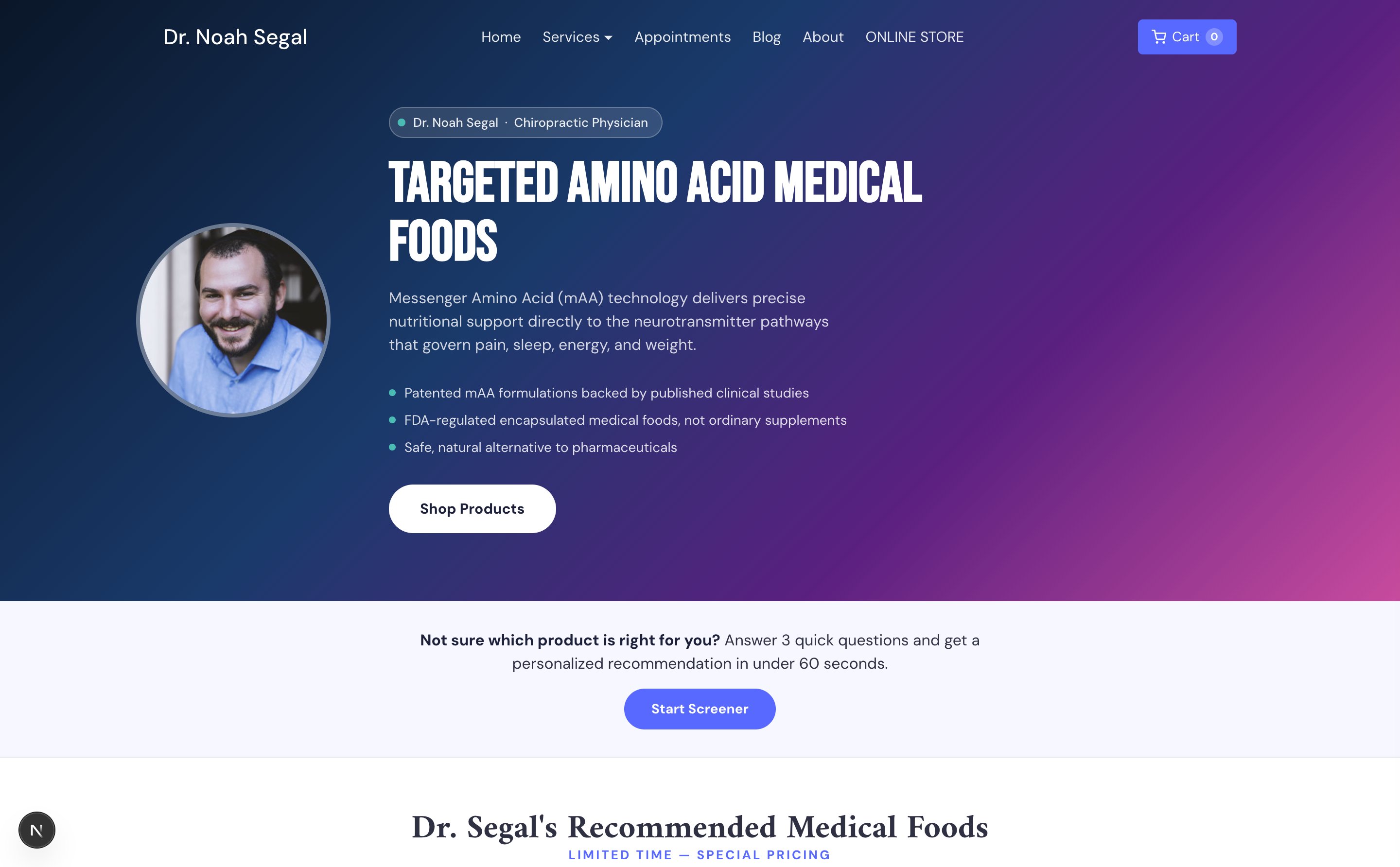 Branded storefront showing product grid